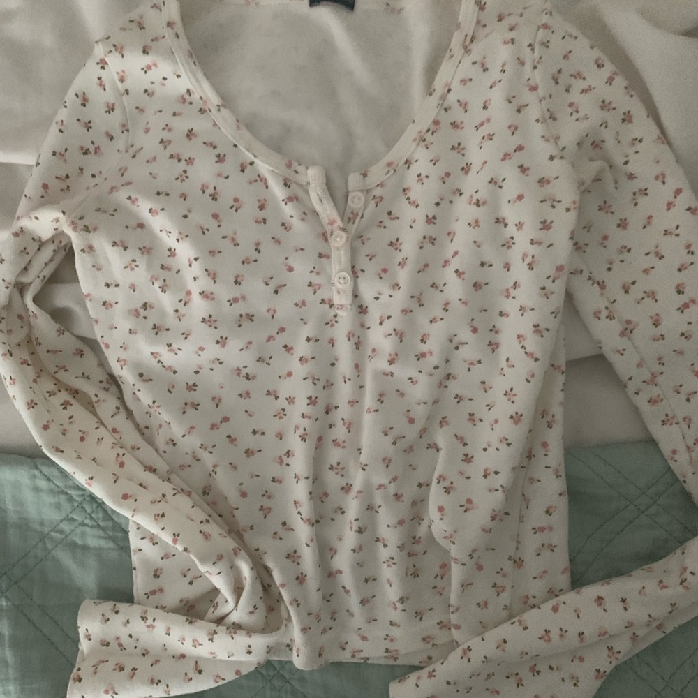 brandy floral henley top